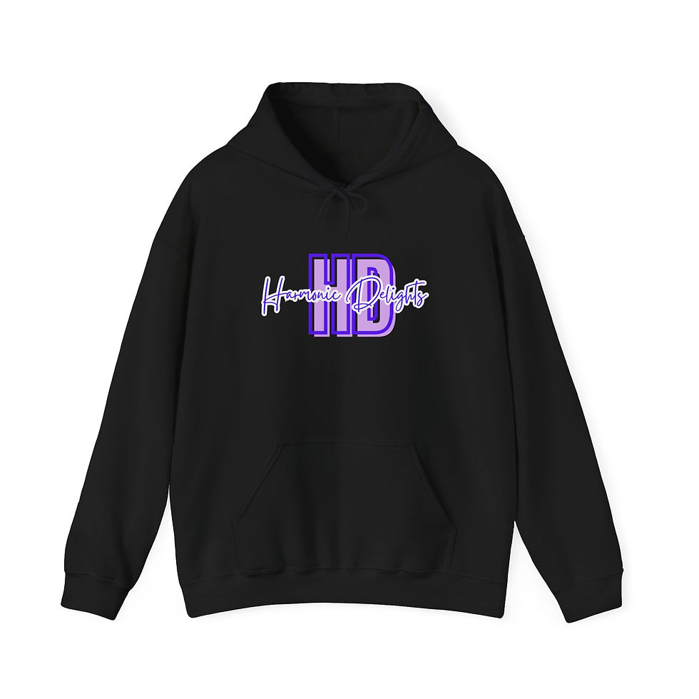 Thumbnail: HD Unisex Heavy Blend™ Hooded Sweatshirt (Purple Logo)