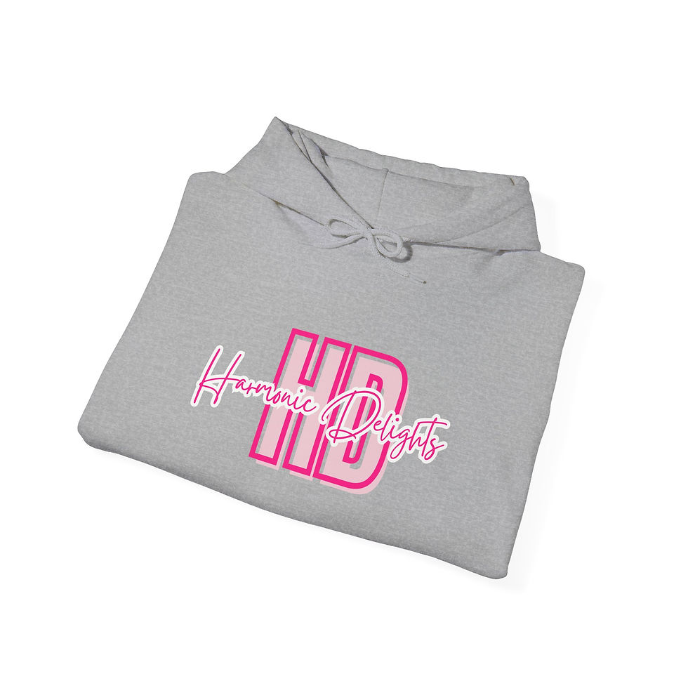 Thumbnail: HD Unisex Heavy Blend™ Hooded Sweatshirt (Pink Logo)