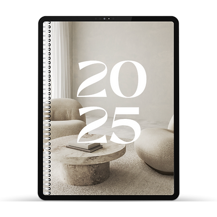 Digital 2025 Planner - A sleek and modern digital planner designed for mindful living. Compatible with tablets