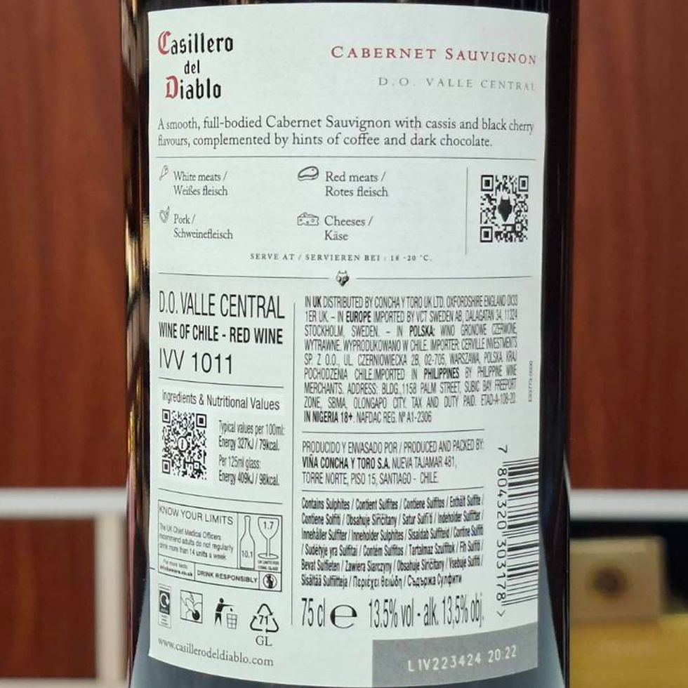 ภาพขนาดย่อ: Casillero del Diablo Cabernet Sauvignon 2022 / 1 ลัง 12 ขวด 6,900 บาท
