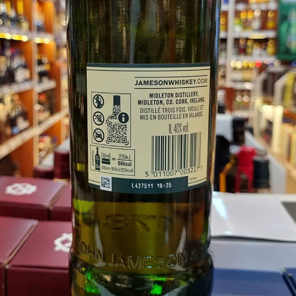 ภาพขนาดย่อ: Jameson (1L) / 1 ลัง 12  ขวด 9,900 บาท
