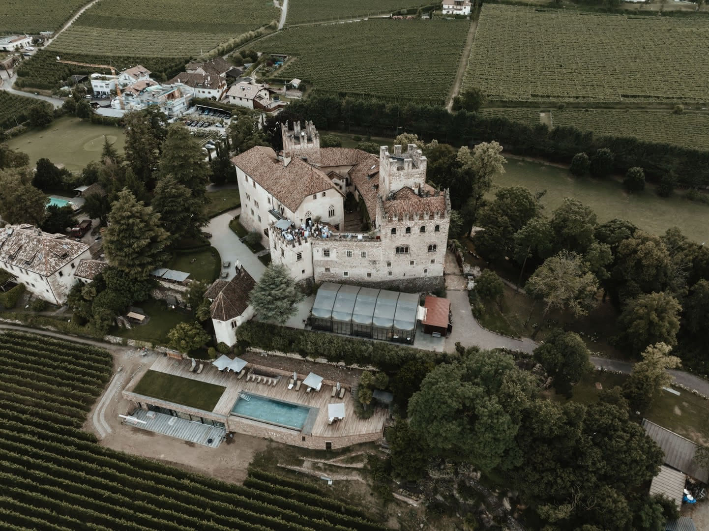 Luftaufnahme der Hochzeitslocation Schloss Freudenstein