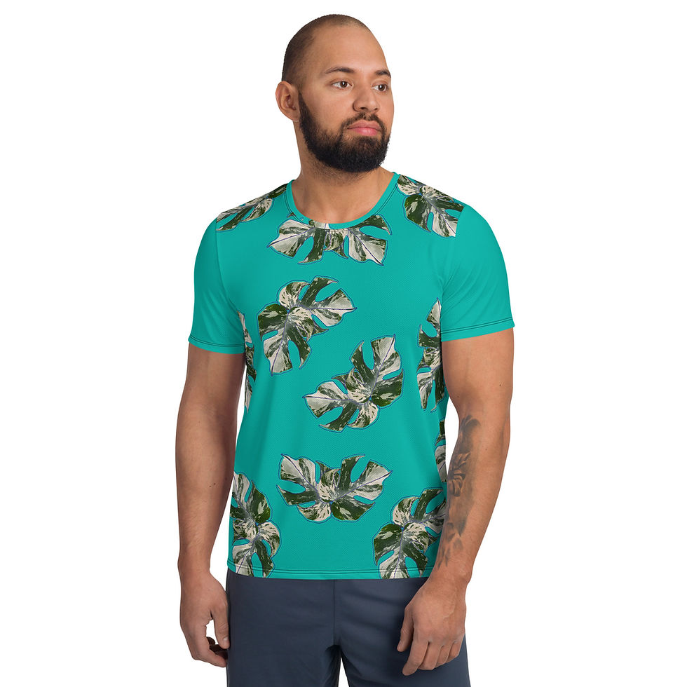 Thumbnail:  Do it for Her - Monstera Albo Men's Athletic T-shirt