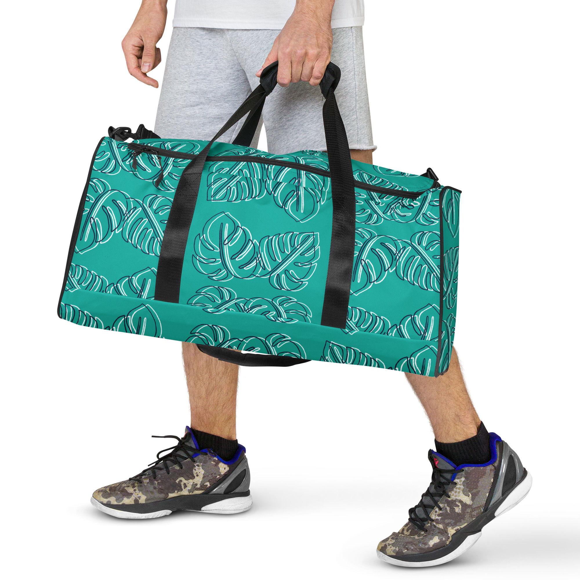 Do it for Her - Monstera Leaves Lines Duffle Bag