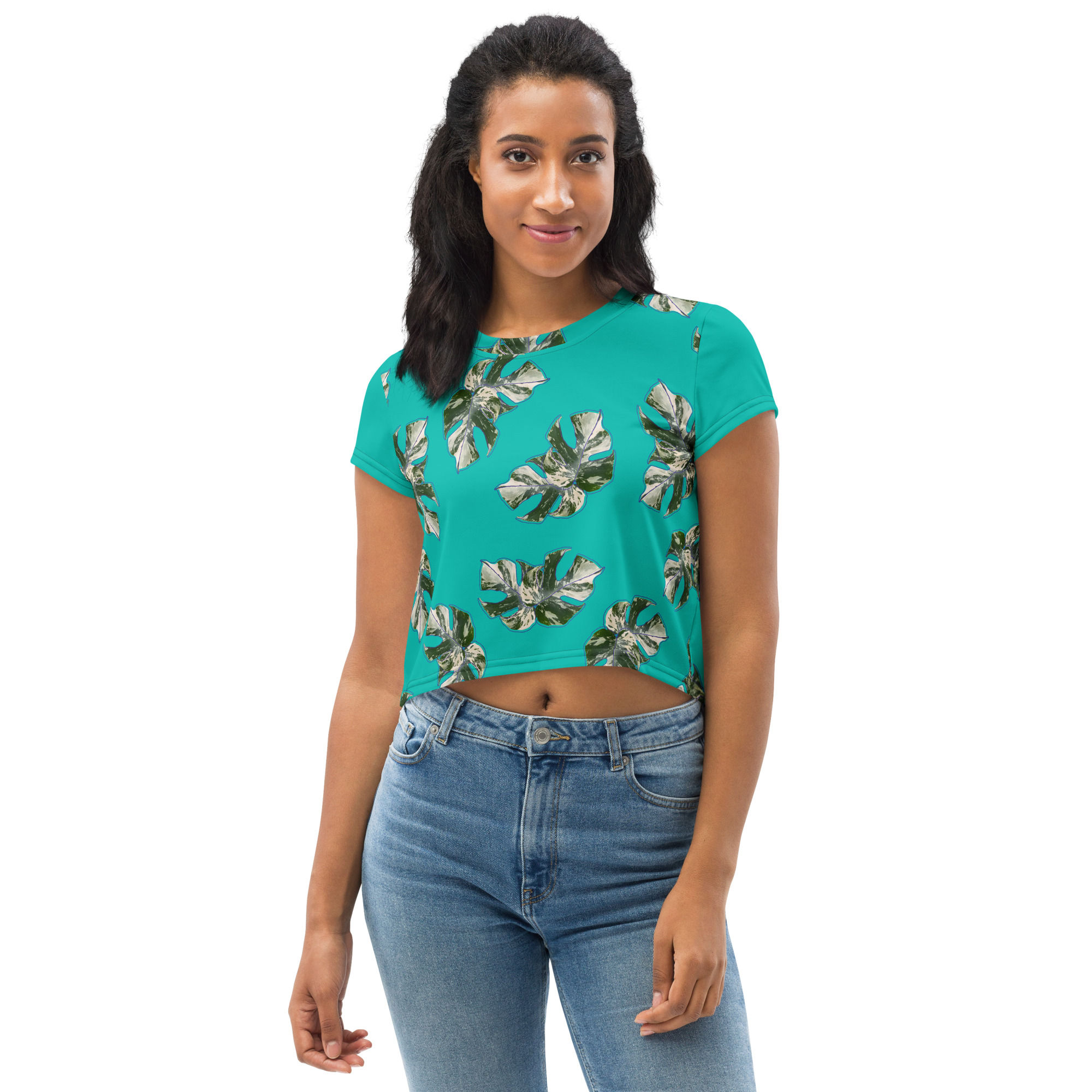  Do it for Her - Monstera Albo Crop Tee