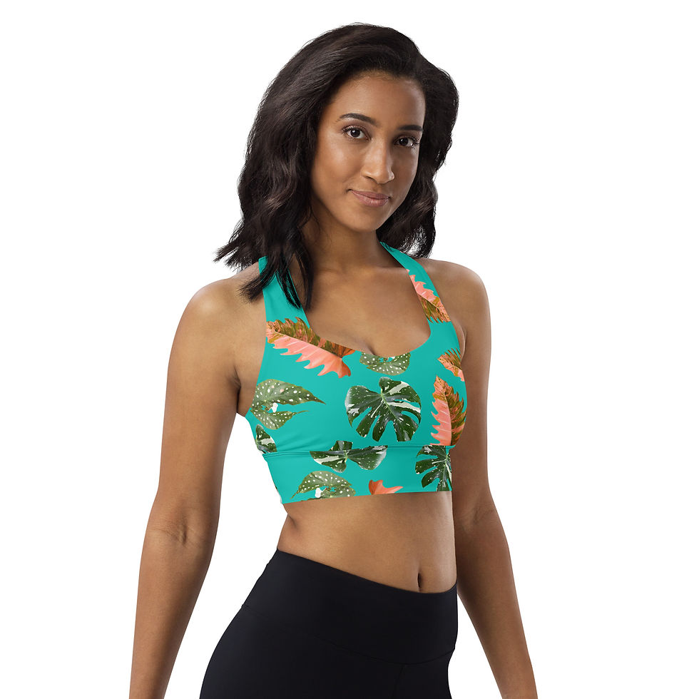 Thumbnail:    Do it for Her - Tropical Plants Longline Sports Bra