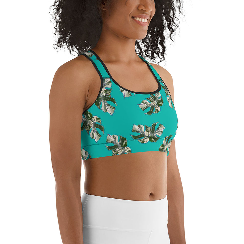 Thumbnail:  Do it for Her - Monstera Albo Sports bra