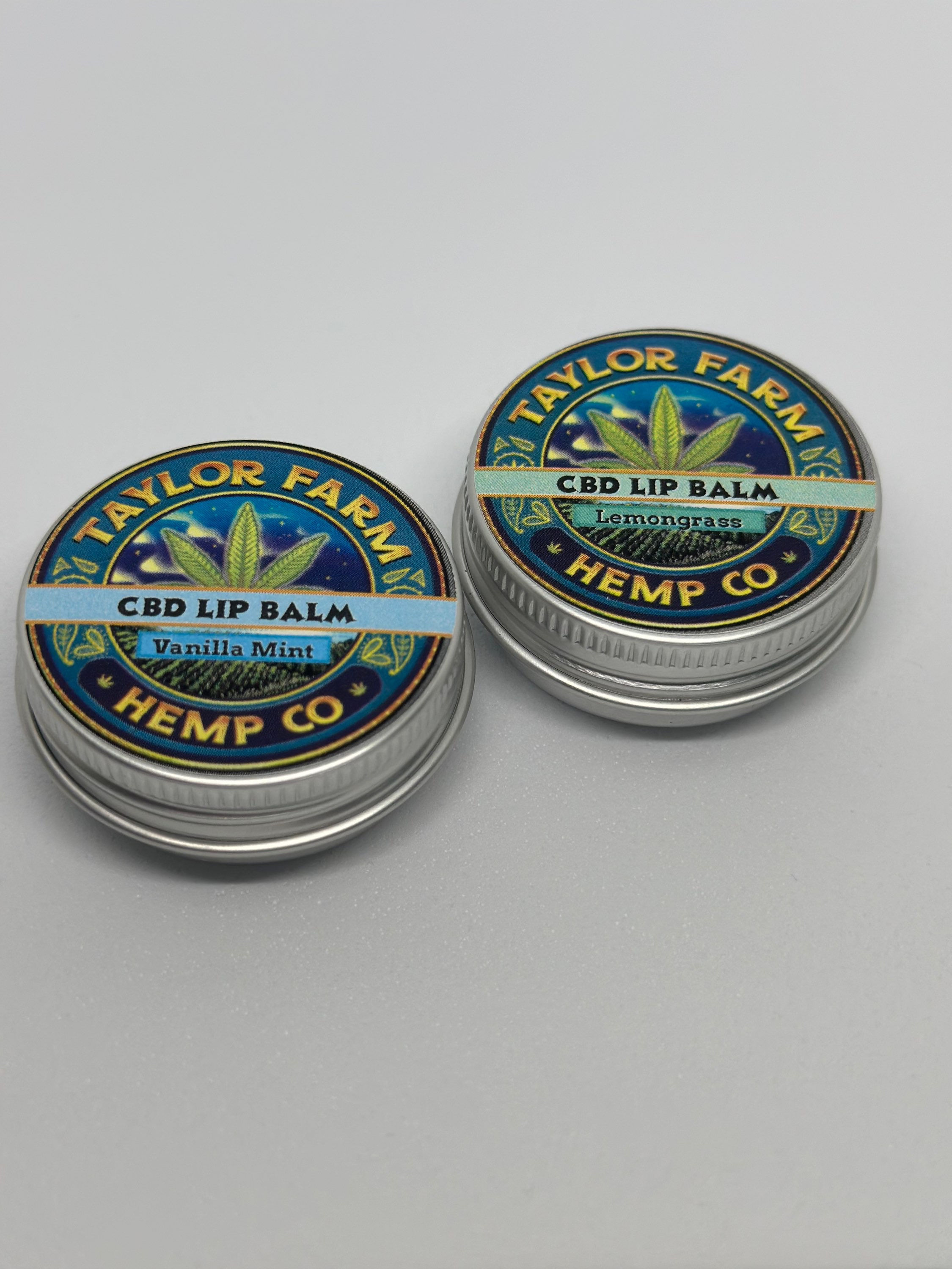 a .5oz tin of taylor farm hemp co cbd lip balm