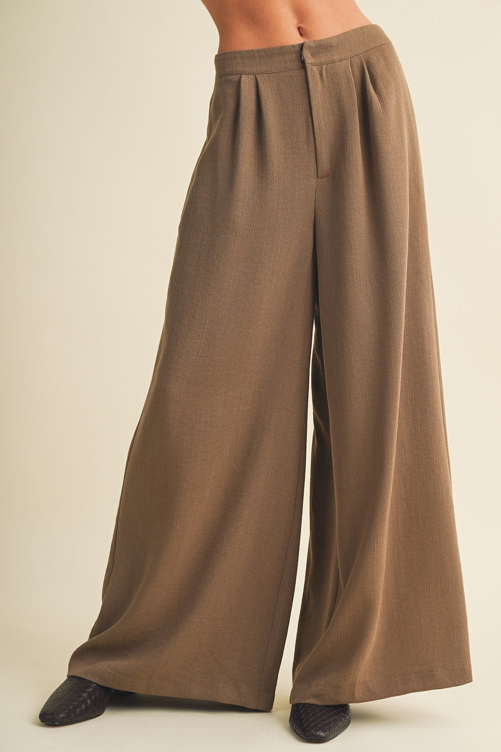 Thumbnail: Dusty Wood Wide Leg Trouser