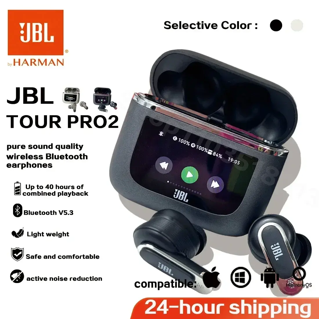 Original JBL Tour PRO 2 True Wireless Bluetooth Earphones Stereo Earbuds sports