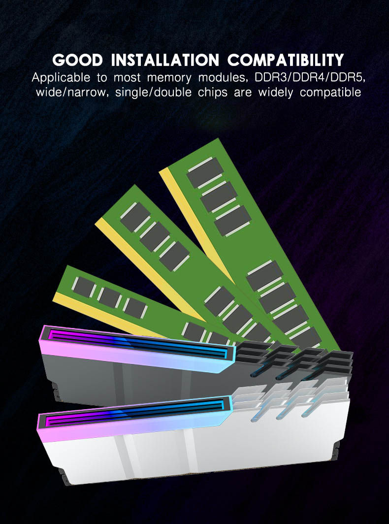 Thumbnail: Jumpeak Computer DDR4 DDR5 5V ARGB Sync Memory Module Radiator PC RGB Colorful R