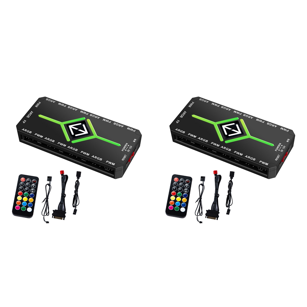 Thumbnail: ARGB PWM Fan Hub Adapter With ARGB Controller 1To9 Port 5V 3 Pin PC Cooling Fan 
