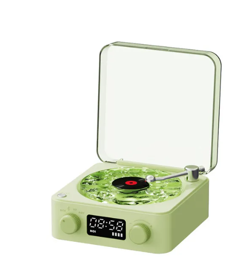 Thumbnail: Bluetooth Retro Turntable Speaker with RGB Lights