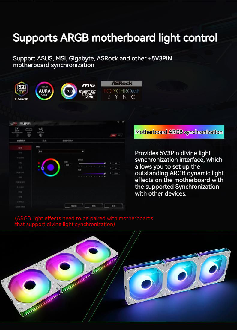 Thumbnail: TEUCER JM-1 PC Cooling Fan Kit 120mm ARGB Cyclic Mirror Light Effect Fan PWM 800