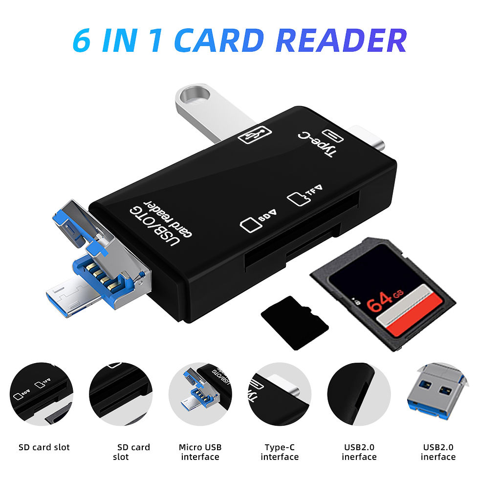 Thumbnail: OTG Type C SD TF Card Reader 6 in 1 USB 3.0 Micro USB Flash Drive Adapter 5Gbps 