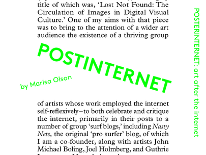 POSTINTERNET by Marisa Olson
