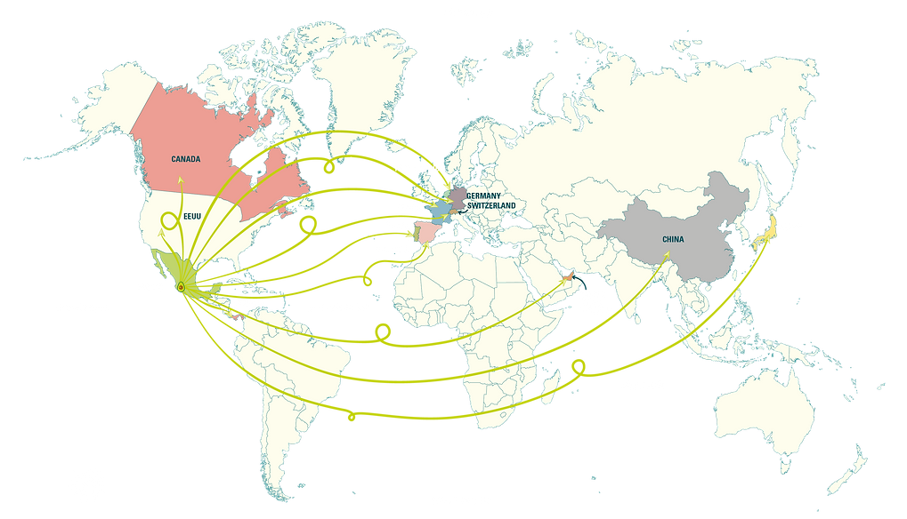 Destinations map