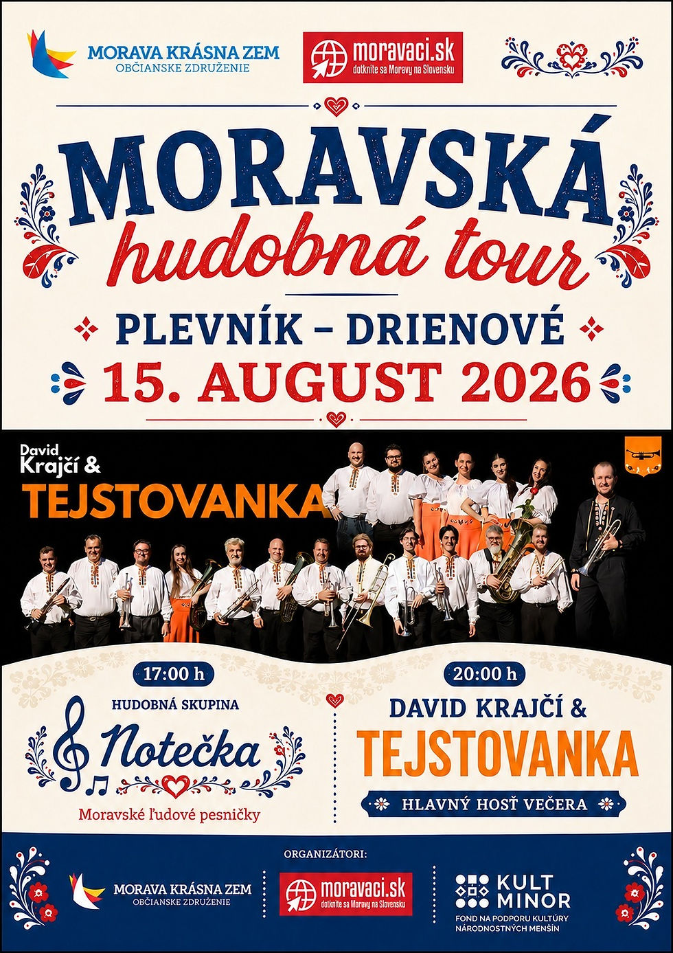 🎺 MORAVSKÁ HUDOBNÁ TOUR zavíta do Plevníka-Drienového! 🎶