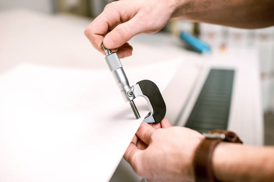 How is paper thickness measured the art of gauge