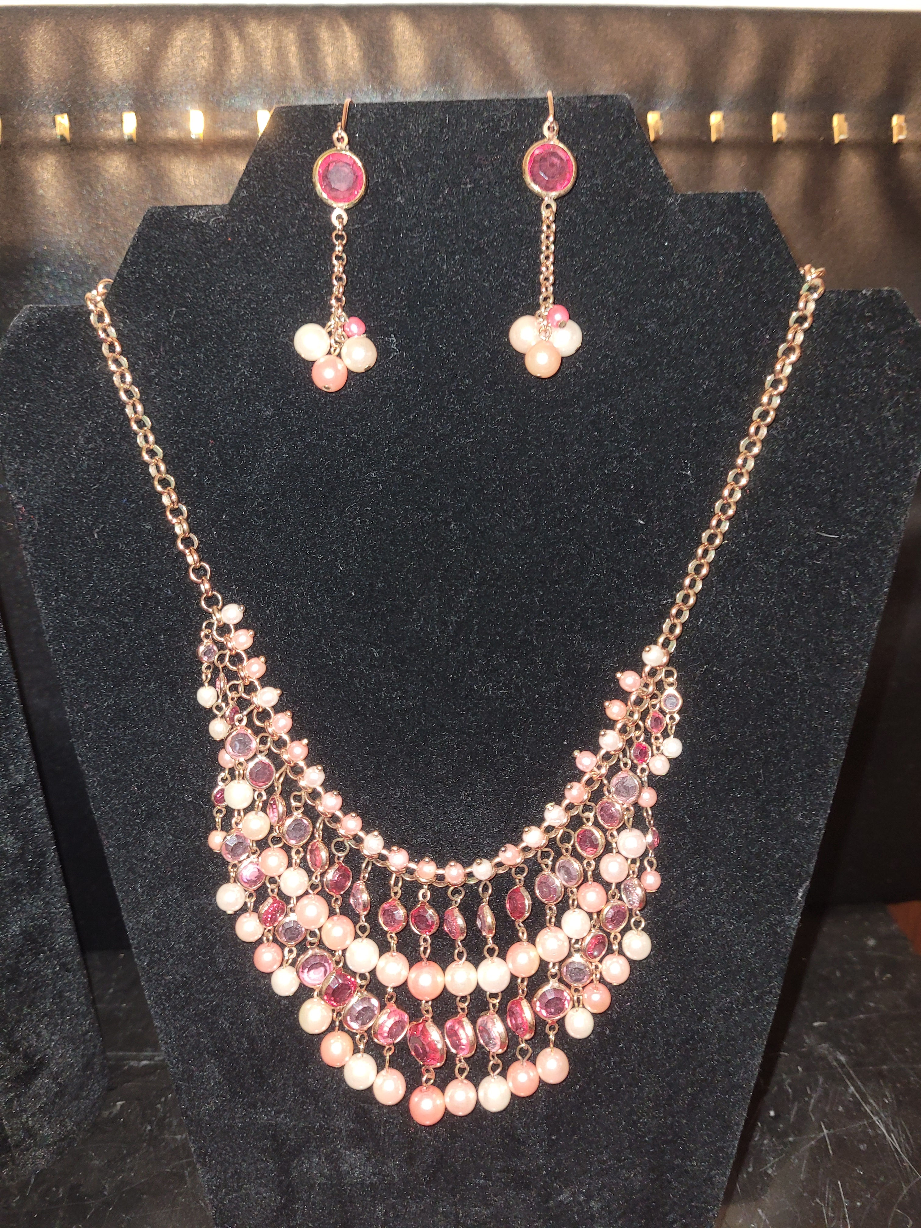 Joan Rivers  Faux Pearl Necklace With Matching Earrings Set
