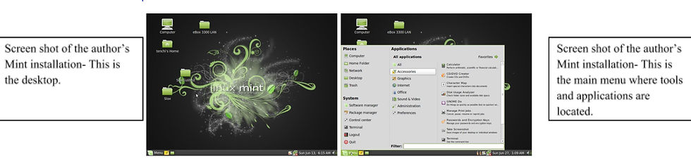 Screenshots of Mint from the author's personal installation