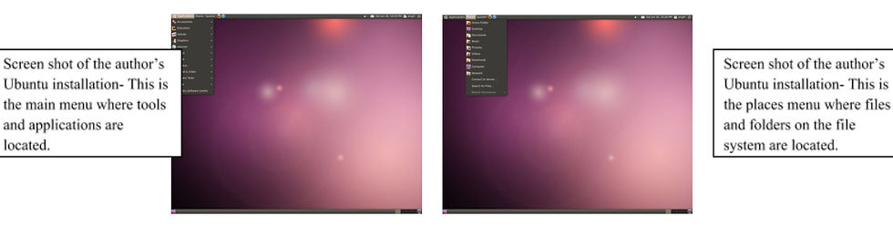 Screenshots of the Ubuntu system from the author's installation