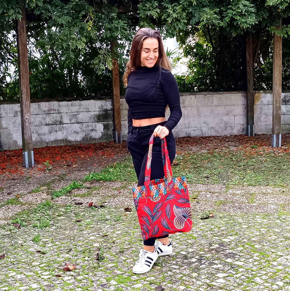 Thumbnail: Saco com forro e zipper - base vermelha