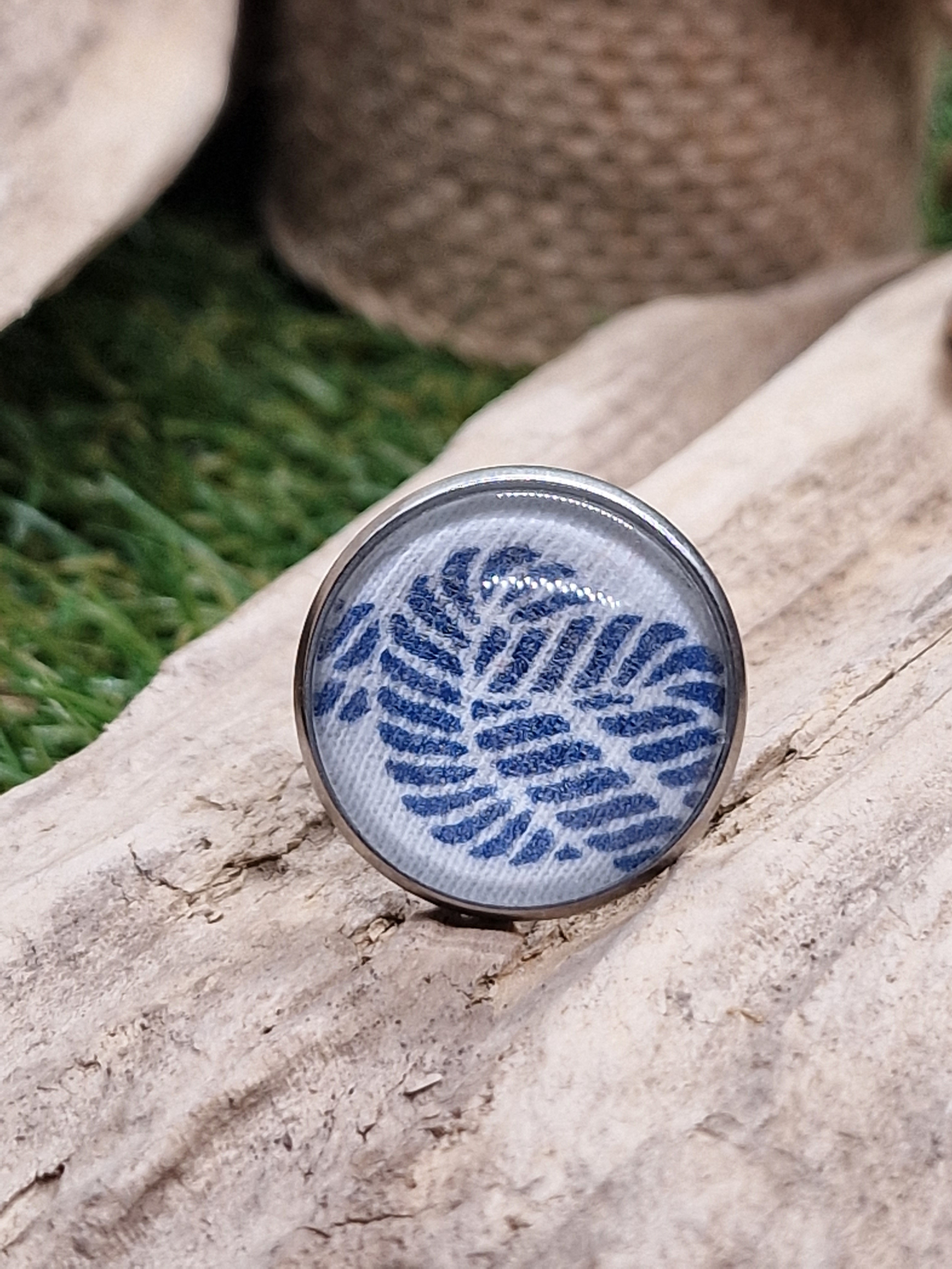 Bague avec cabochon en tissu "Kampala" 20mm