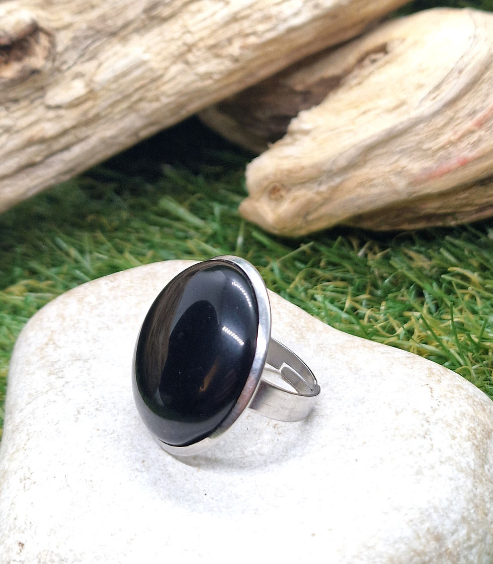 Miniature : Bague avec pierre d'onyx 25mm