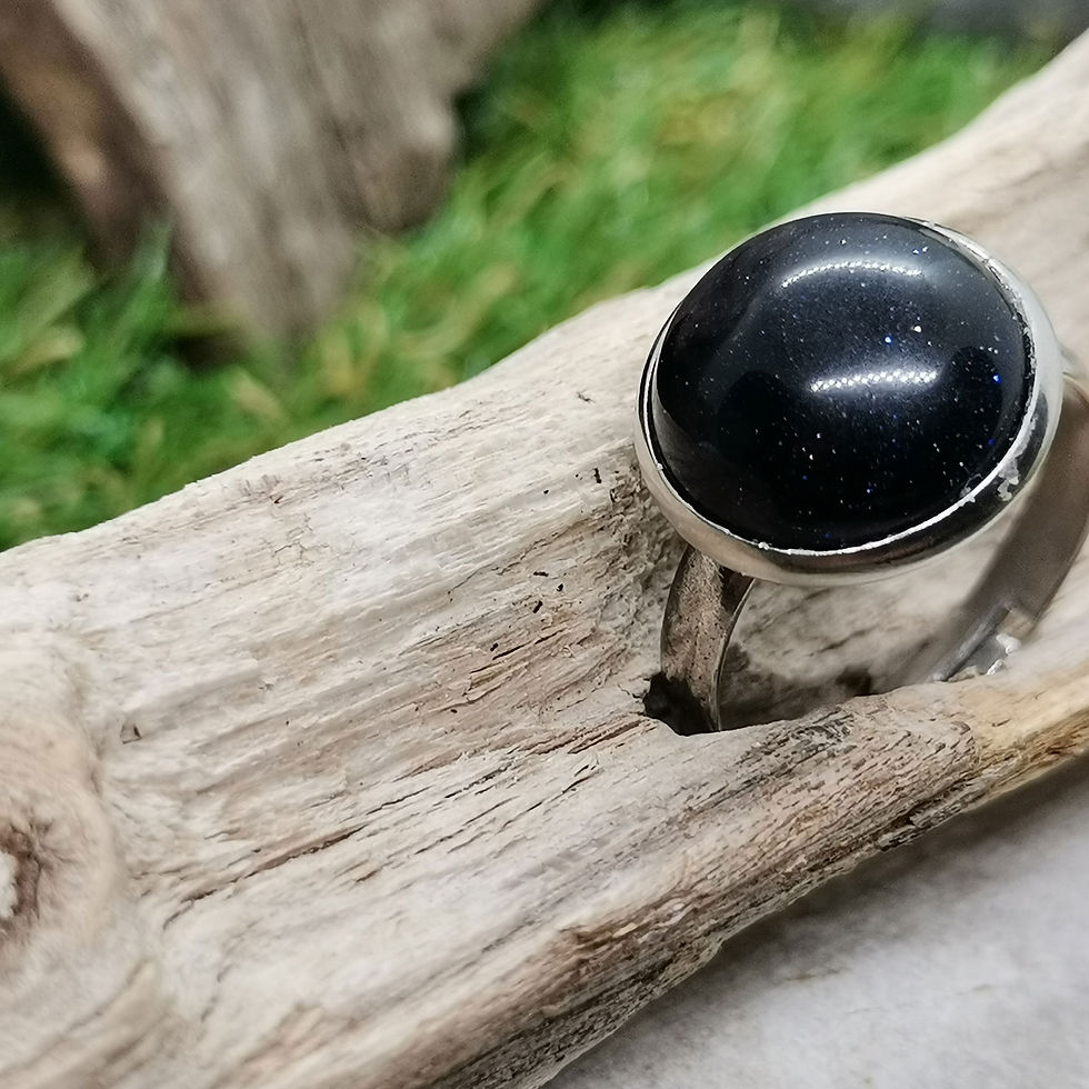 Miniature : Bague avec pierre de sable bleu foncé 12mm