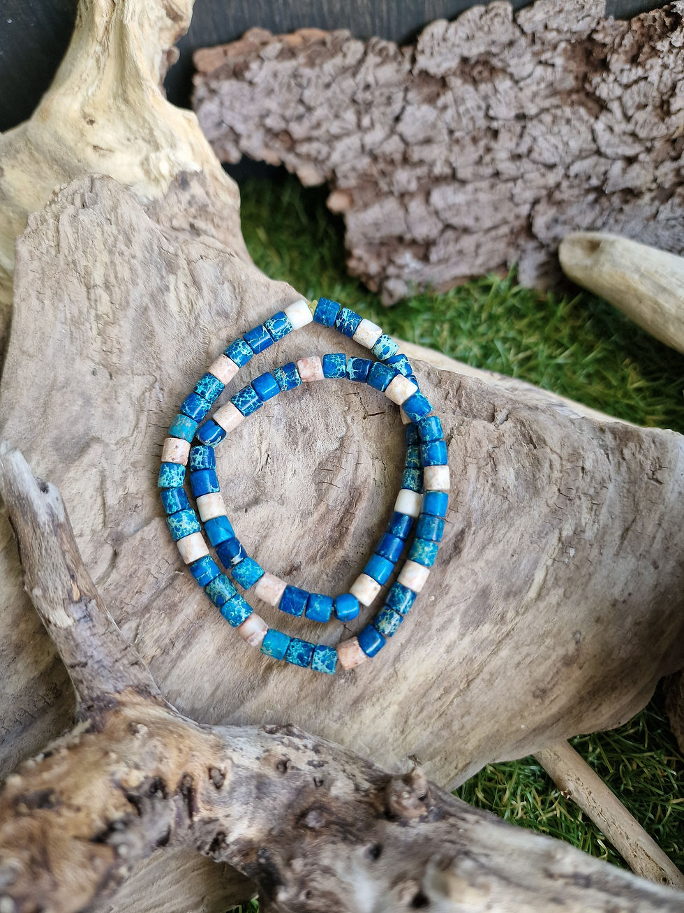 Miniature : Bracelet double pour enfant en pierres de jaspe N° 1