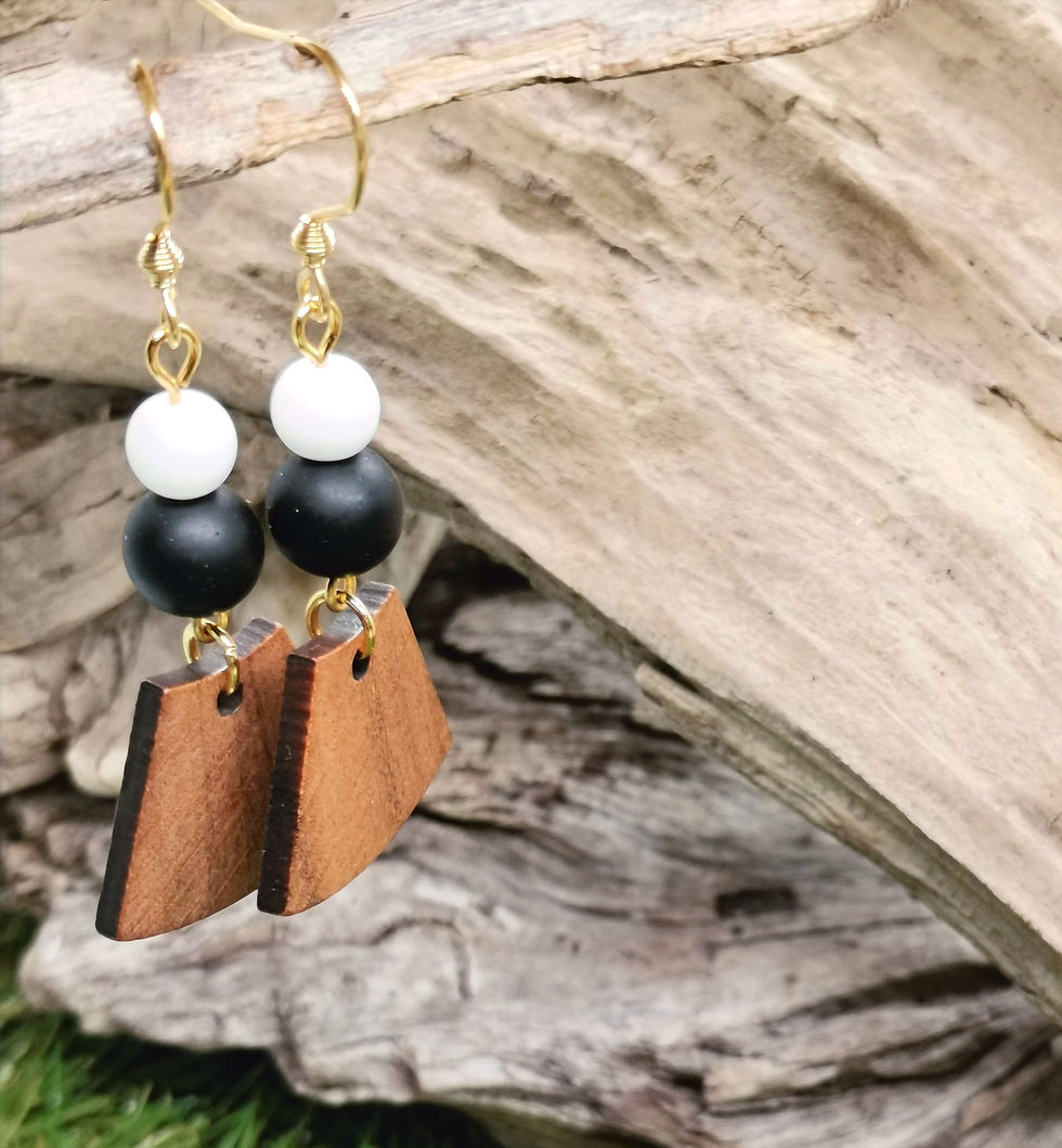 Miniature : Boucles d'oreilles en bois "Agra"