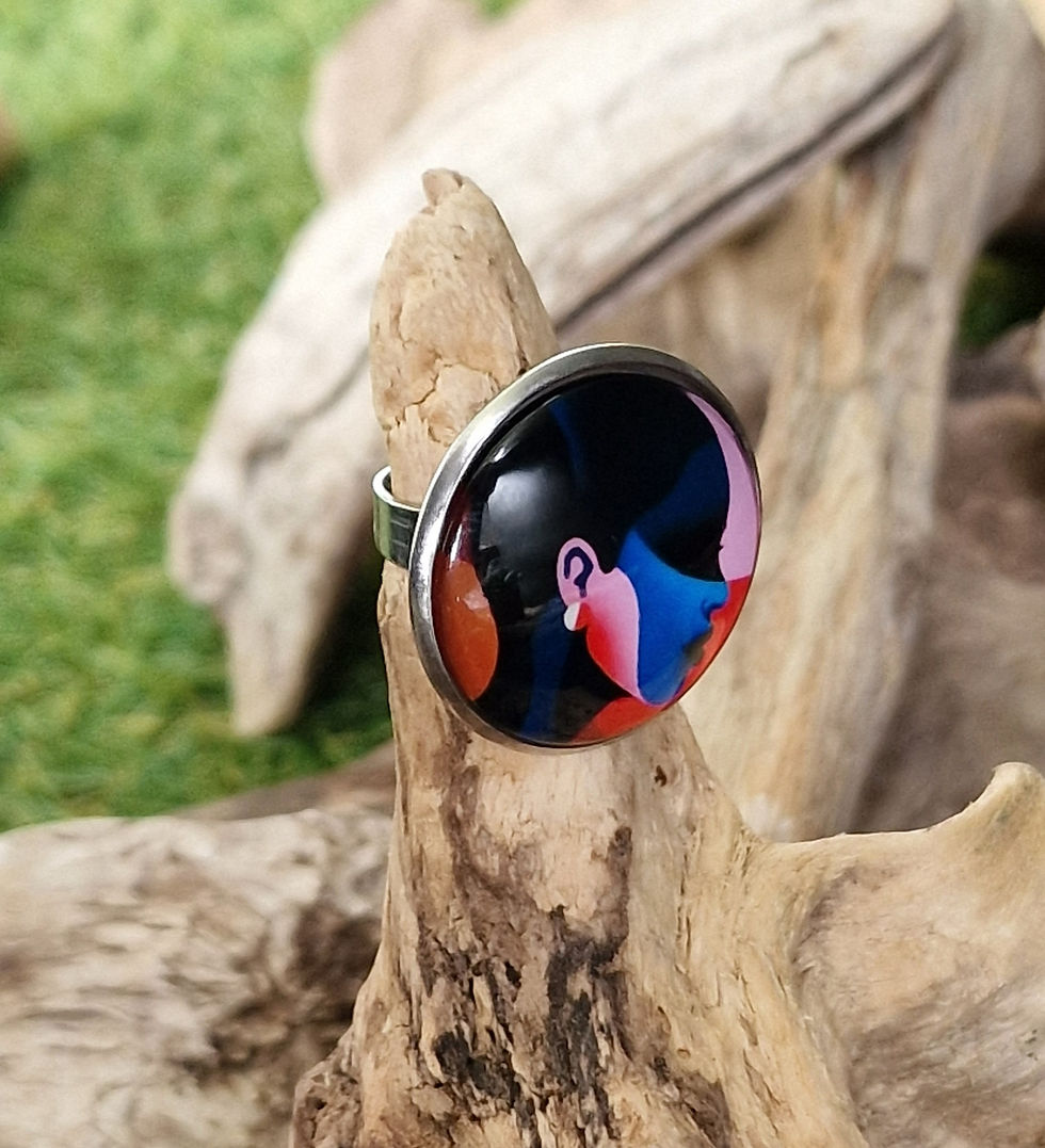 Miniature : Bague cabochon Lady Black N°8