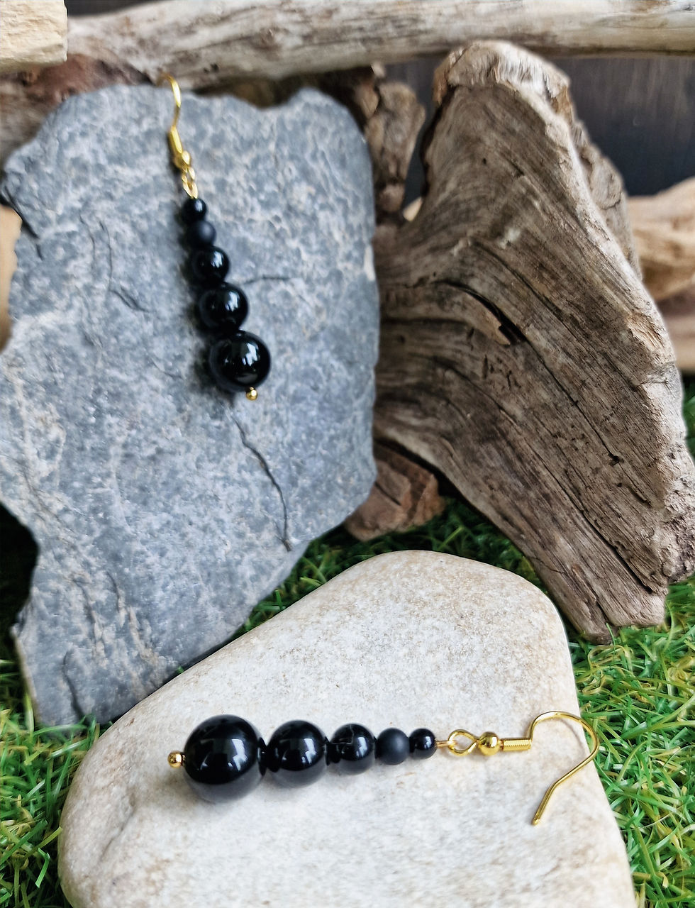 Miniature : Boucles d'oreilles avec pierres d'onyx