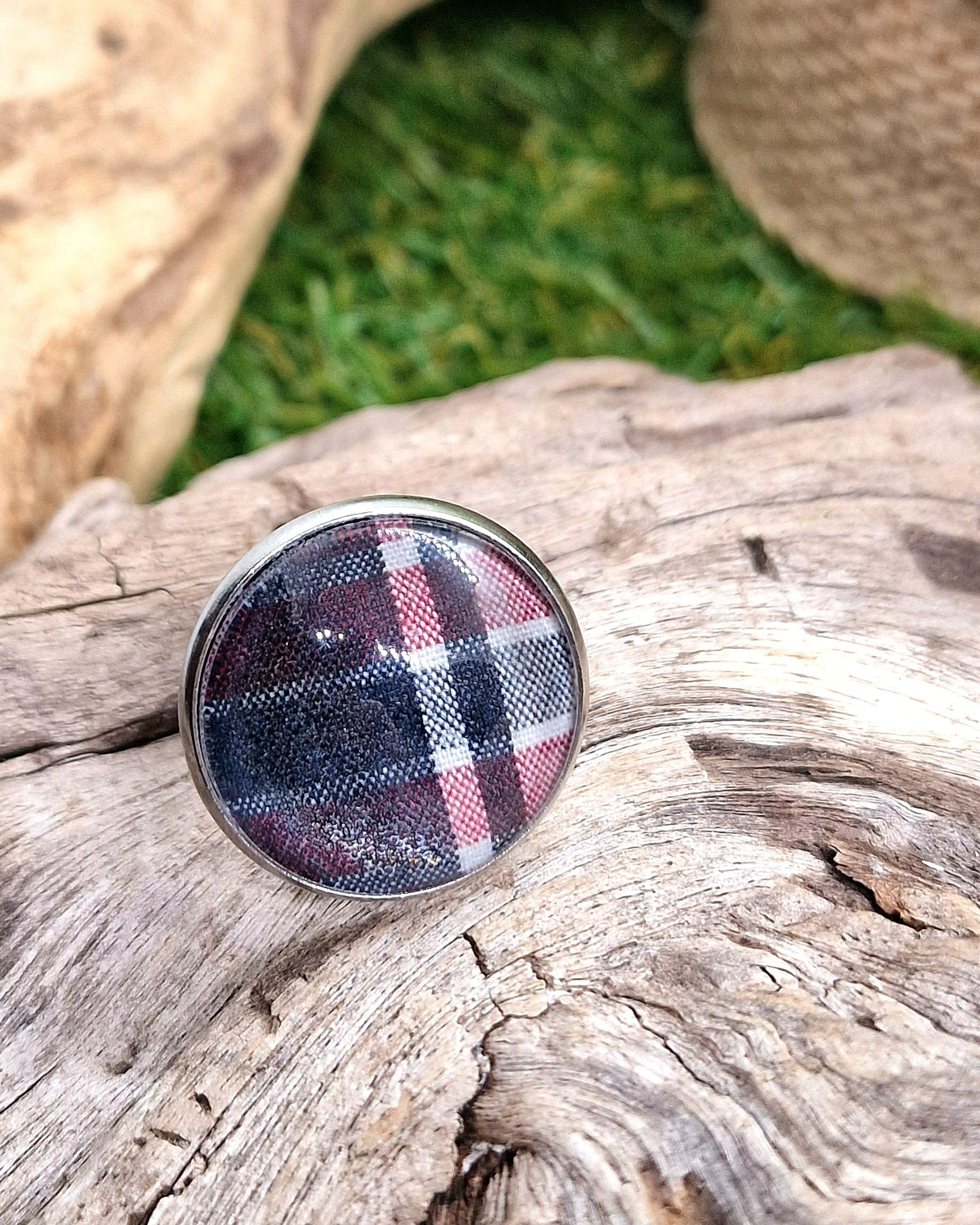 Bague avec cabochon en tissu "Ghanzi" 20mm