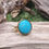 Miniature : Bague dorée avec pierre de magnésite turquoise 20mm