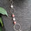 Miniature : Collier en quartz rose, rhodonite et cercles en acier inoxydable