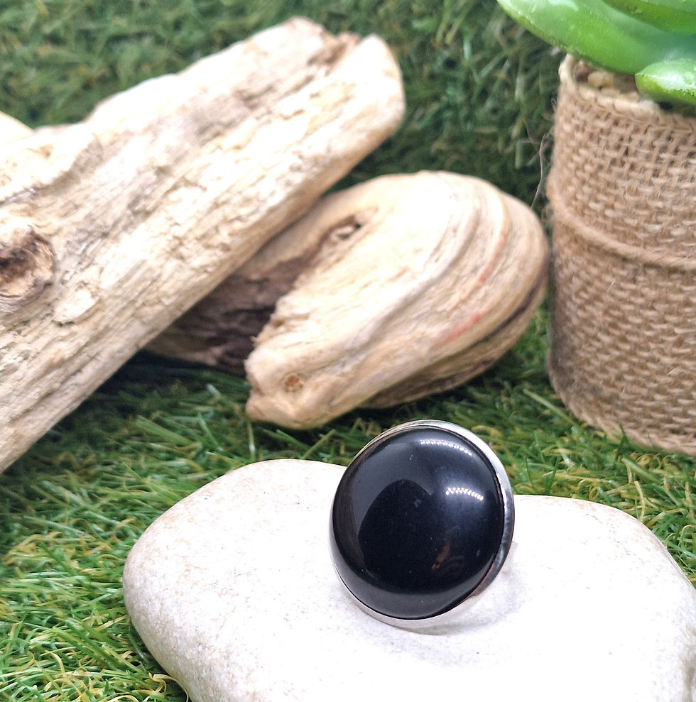 Miniature : Bague avec pierre d'onyx 25mm