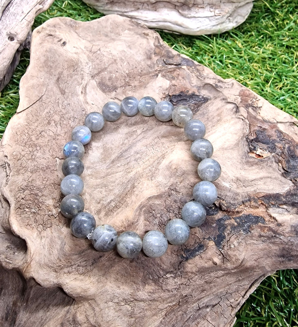 Miniature : Bracelet avec pierres de labradorite 8mm