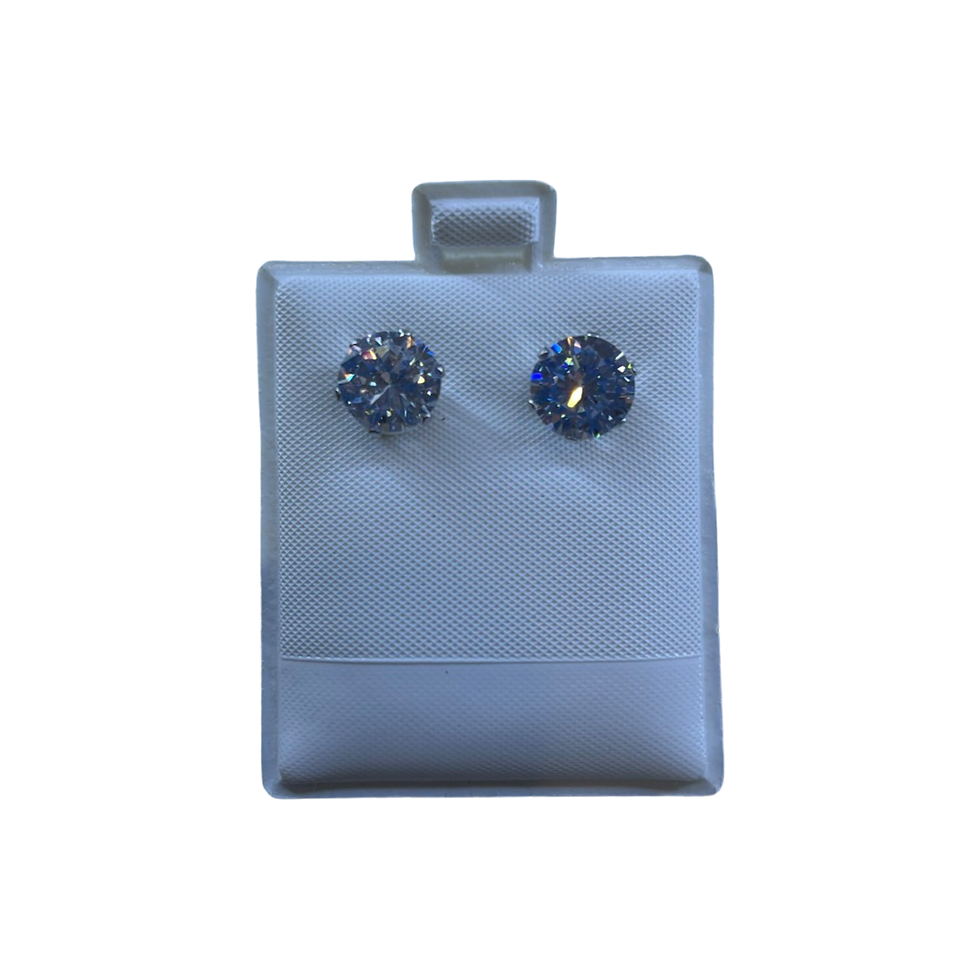 Thumbnail: Circle Surgical Stainless Steel CZ Earrings