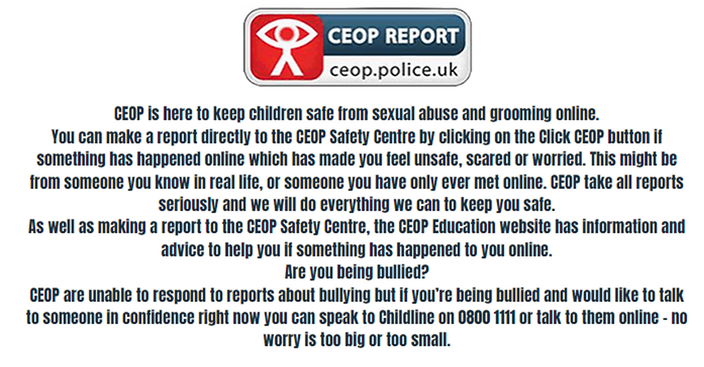CEOP Icon & Link update on our website important child welfare info ...