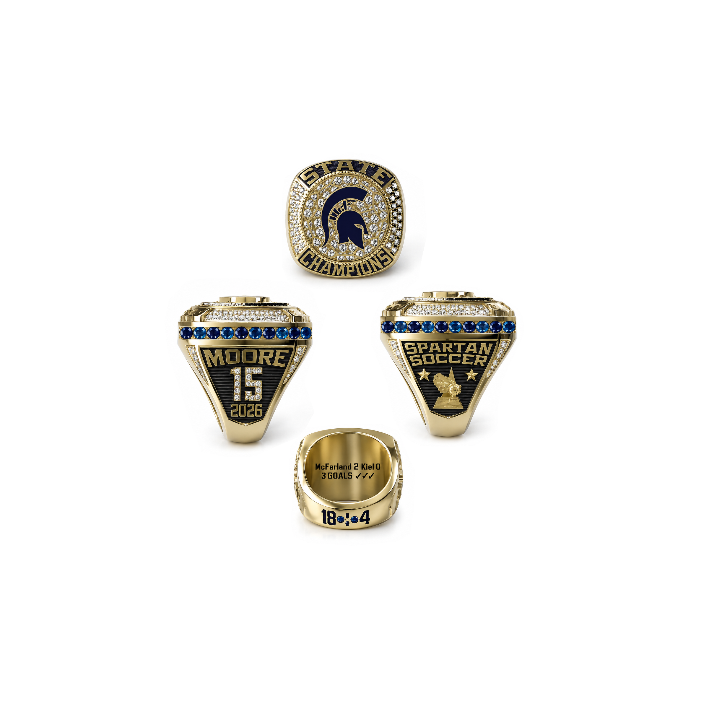2026 McFarland Spartans Soccer Championship Ring