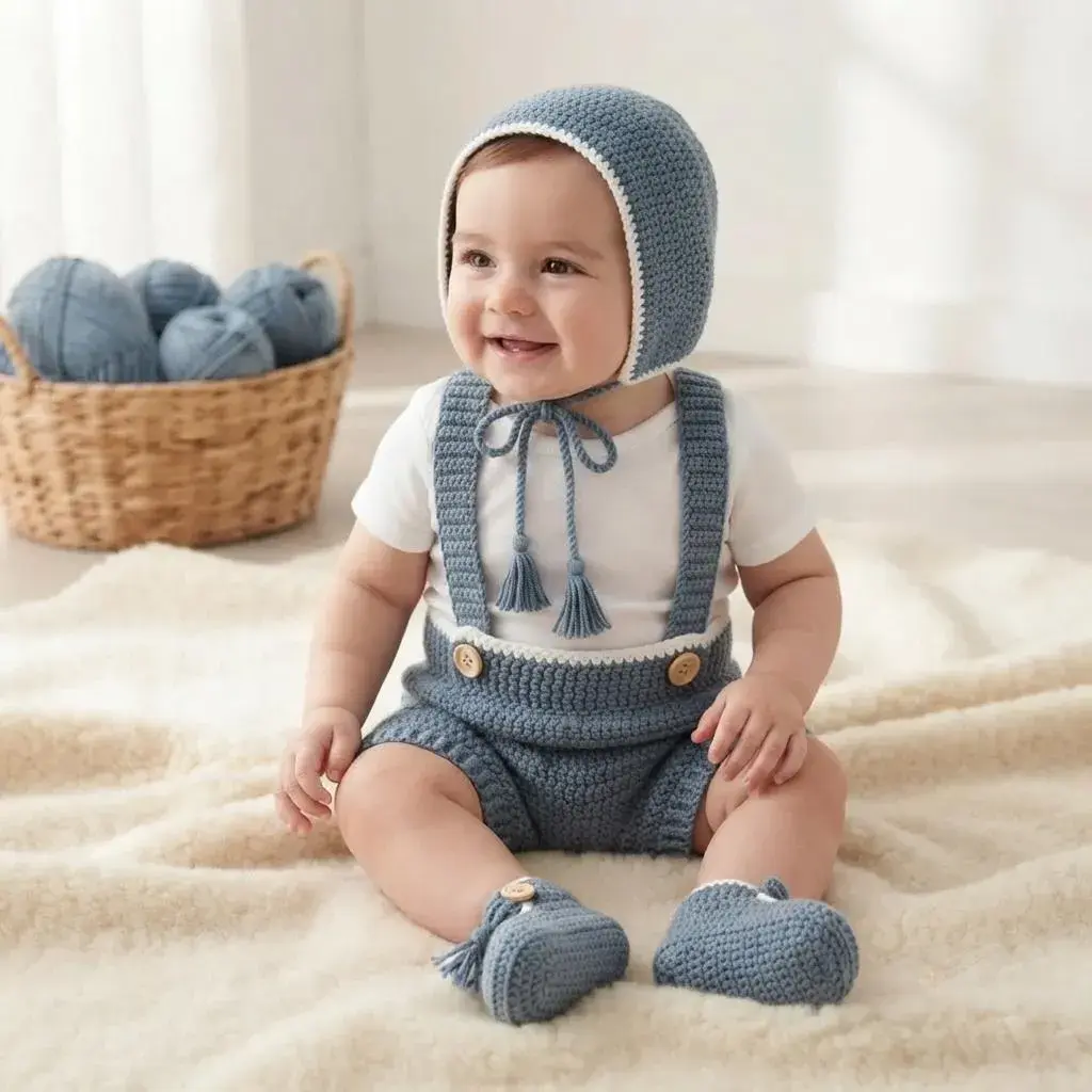 Baby Suspender Shorts Crochet Pattern PDF