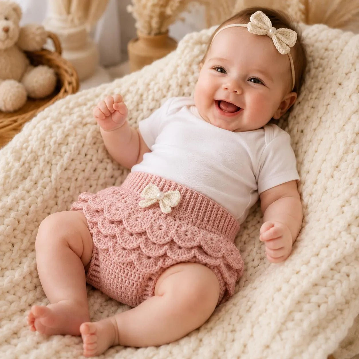 Crochet Baby Bloomers Pattern, Ruffle Diaper Cover PDF