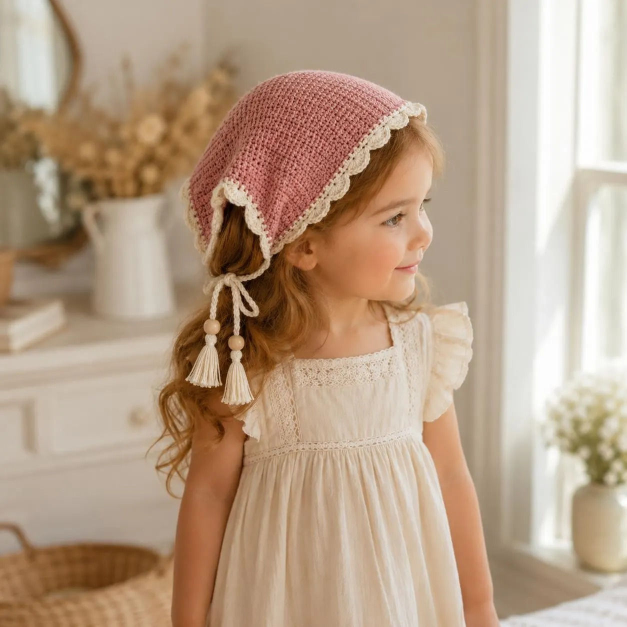 Crochet Triangle Head Scarf Pattern, Easy Kerchief DIY (PDF Download)