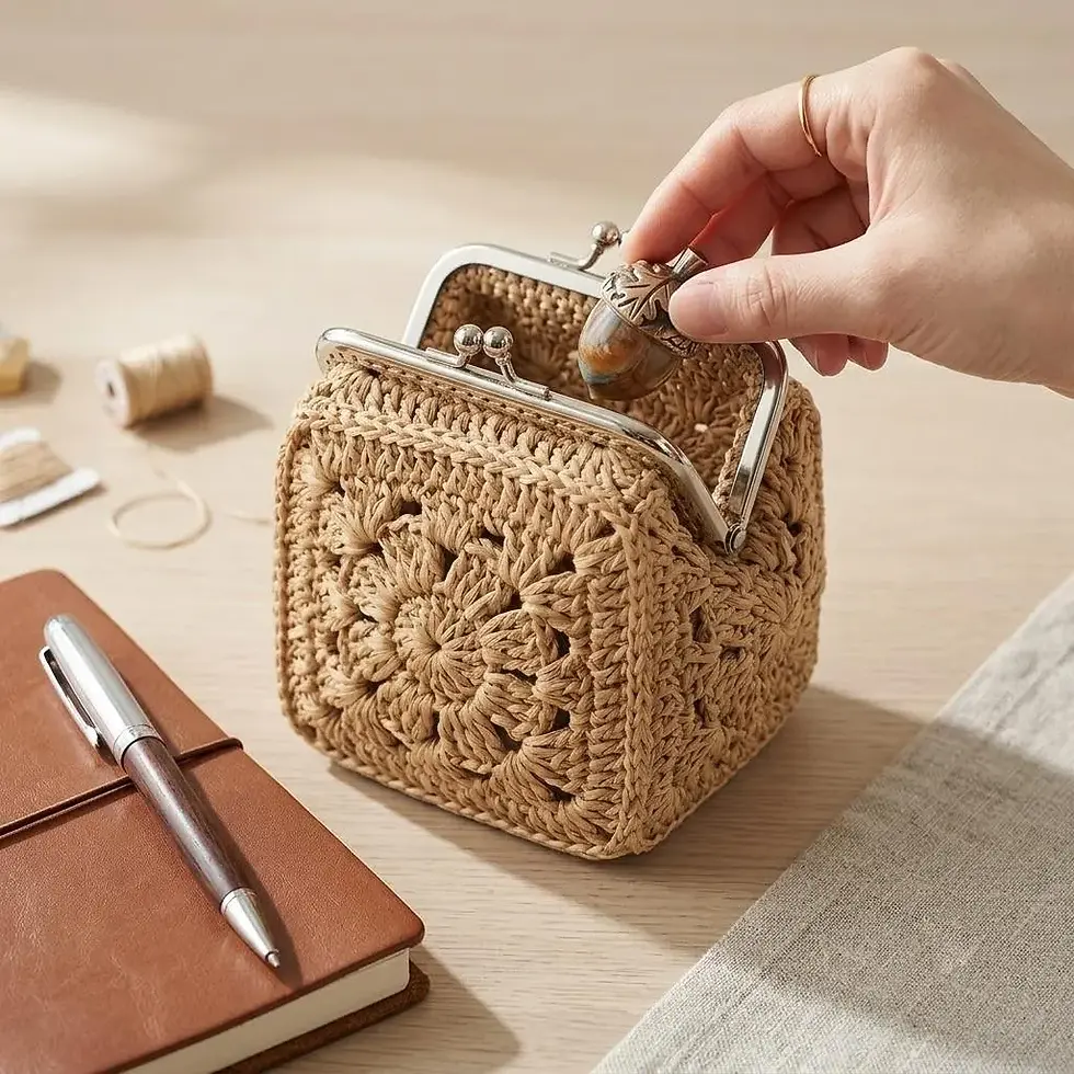 Thumbnail: Crochet Raffia Purse Pattern PDF