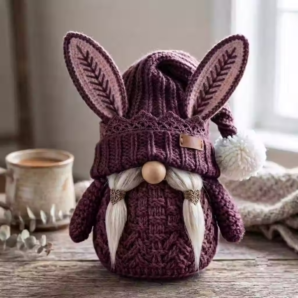 Bunny Ear Crochet Gnome Pattern PDF
