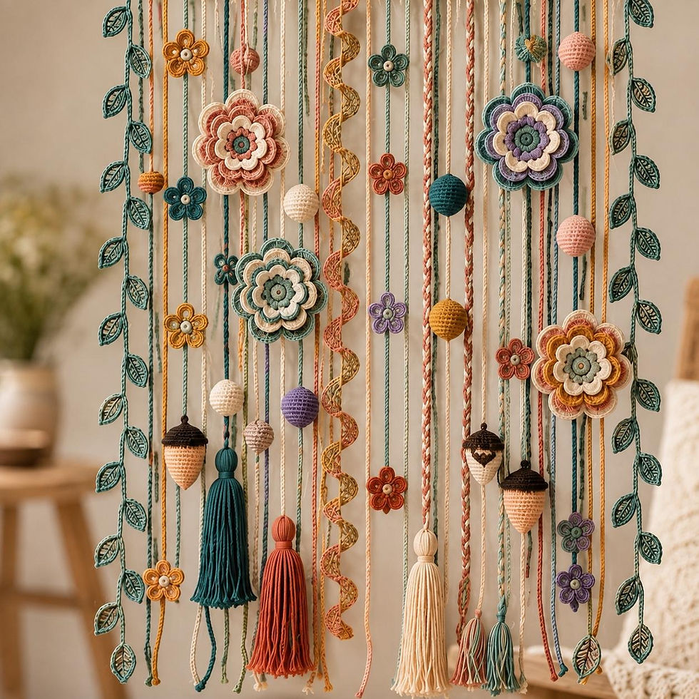 Thumbnail: Boho Botanical Crochet Wall Hanging Pattern, Floral Tapestry Decor PDF Download