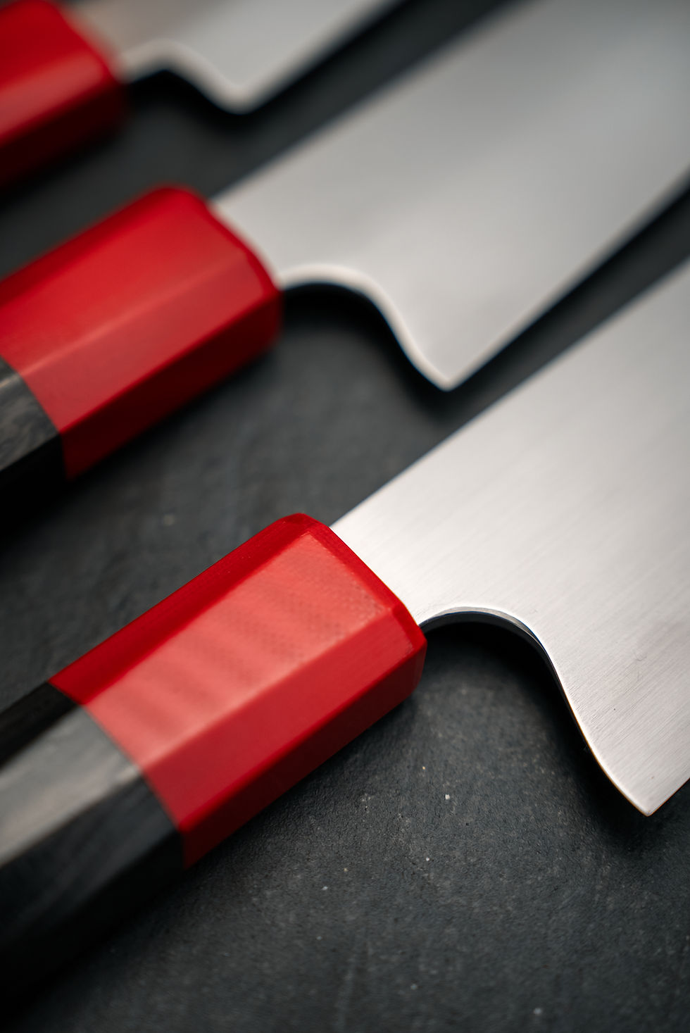 Thumbnail: MagnaCut Stainless Steel Bunka Kitchen Knives Bolsters