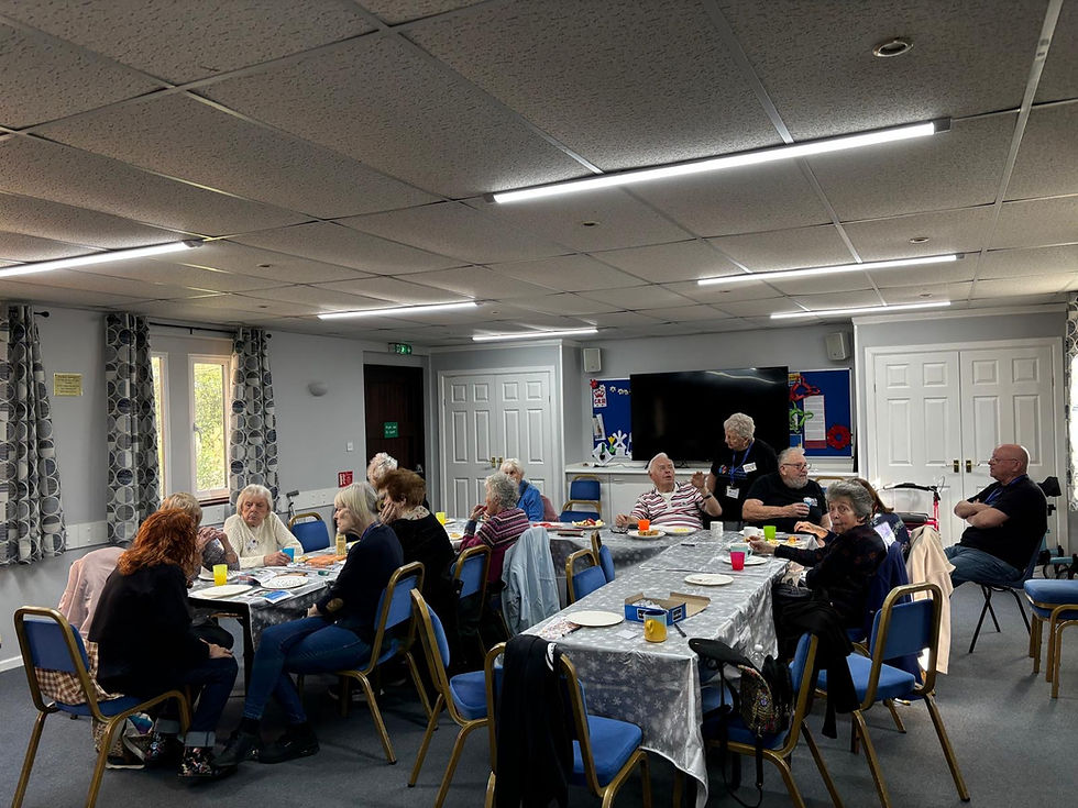 People enjoying lunch at the FFF Group